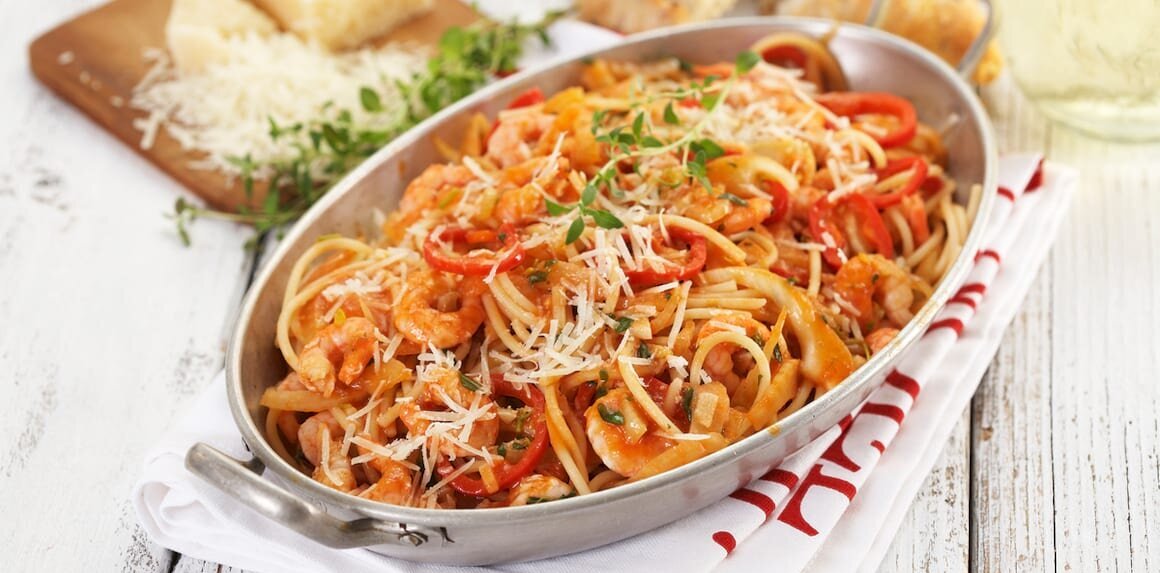 Spaghetti Med Reker Spaghetti med reker og fennikel – Færder Sjømat