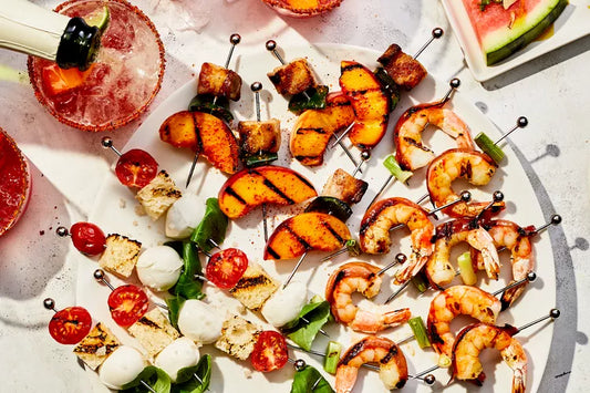 Svinekjøtt Mage, Reker og Syltede Tomat Pintxos